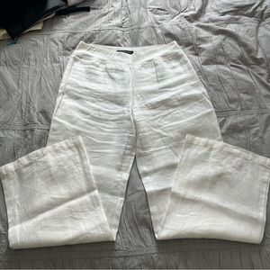 Jones New York Signature Linen Palazo white pants Size S